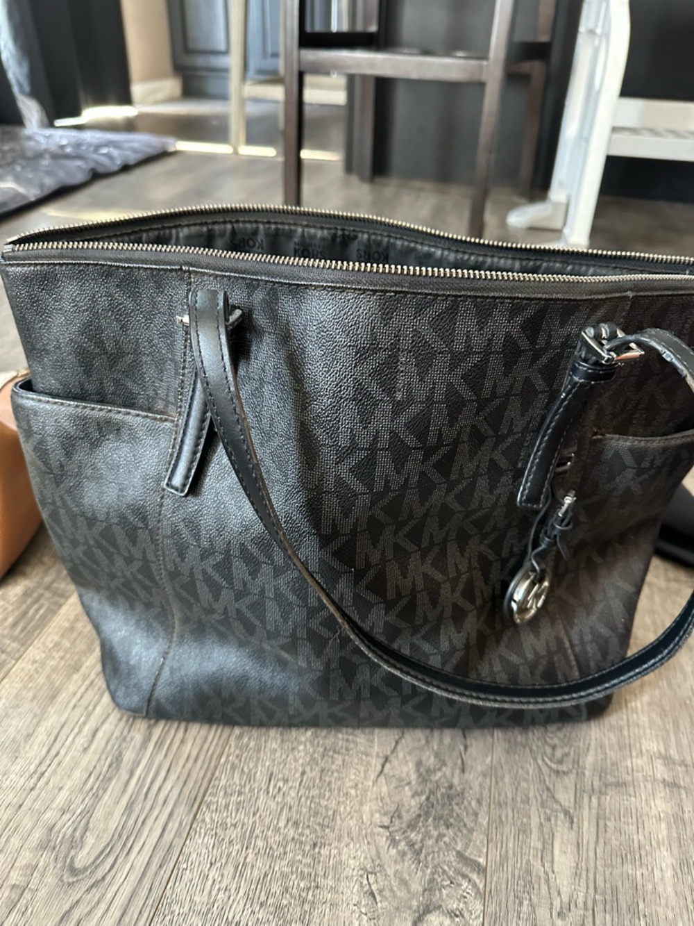 Michael Kors Black MK Monogram Tote